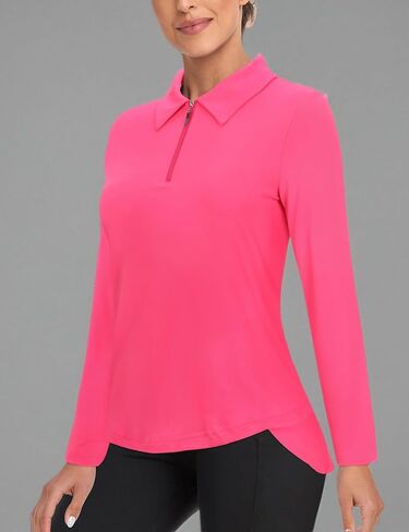 Tanst Sky Women's Golf Shirt UPF 50+ Long Sleeve Quarter Zip Pullover Athletic Hiking Workout Tops in Saudi Arabia