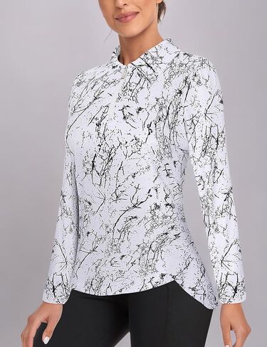 Tanst Sky Women's Golf Shirt UPF 50+ Long Sleeve Quarter Zip Pullover Athletic Hiking Workout Tops in Kuwait