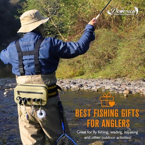 Dovesun Waterproof Fishing Fanny Pack for Men 3.3L Fly Fishing Bag Chest Pack with Airtight Zipper in Kuwait