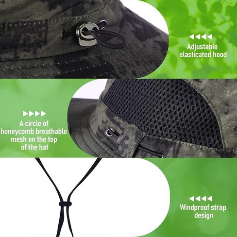 Berlune Men Sun Hat with 2 Solar Fan Fishing Hats Wide Brim Sun Hat for Outdoor Summer Camping Beach, USB & Solar Powered in Saudi Arabia