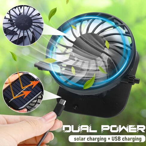 Berlune Men Sun Hat with 2 Solar Fan Fishing Hats Wide Brim Sun Hat for Outdoor Summer Camping Beach, USB & Solar Powered in Saudi Arabia