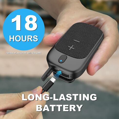 Oraolo Clip On Speaker, Wearable Wireless Bluetooth Speaker Built-in Mics for Hands-Free Calls and Music, Outdoor Speaker for Motorcycle, Bike, Hiking, Running, 18H Long Playtime in Kuwait