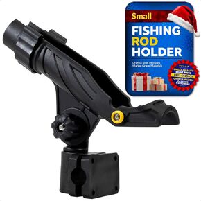 Five Oceans Rail Mount Fishing Rod Holder with Locking Mechanism and Hook Keeper. Ideal Fishing Rod Holders for Boats. Fiberglass-Reinforced Heavy-Duty ABS Plastic