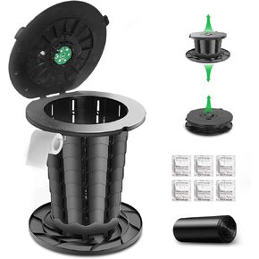 Retractable Portable Toilet, 13 Inch Portable Potty for Adults Kids, Camping Toilet with Lid, Travel Toilet with Holder, Portable Potty for Camping, Hiking, RoadTrip, Car, Tent, Truck Drivers