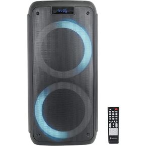 Rockville Rock Party 8 Dual 8" Battery Powered Home/Portable Bluetooth Speaker, Black