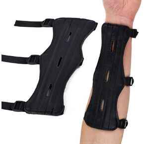 Archery Arm Guard Archery Bracer Archery Cowhide Leather Forearm Protector w Bow Range with 3-Strap Buckles, Arm Guard for Archer Hunter