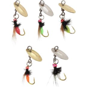 ECSiNG 5pcs Bionic Fly Fishing Lures Fly Fishing Flies Bait with Fishing Spinner for Bass Sunfish Pike Trout Fly Fishing Accessories