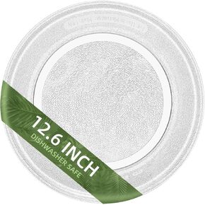 12.6" microwave turntable plate replacement GE WB49X10139 WB49X10093 Compatible with 12-5/8 inch WPW10267856 Whirlpool Microwave Glass Turntable