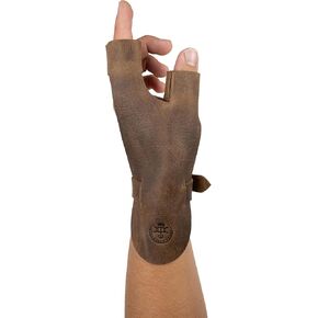 Archery Shooting Glove, Hand Guard, Recurve Bow, Wrist and Finger Protector, Shooting Targeting, Cosplay, Full Grain Leather, Handmade Archer Accessories, Bourbon Brown