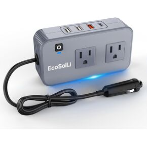 200W Car Power Inverter 12V DC to 110V AC Car Converter with 20W USB-C & 18W USB-QC Ports Car Laptop Charger, Car Adapter for Plug Outlet for Laptop Vehicles Camping Road Trip