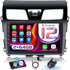 2GB+64GB Car Stereo Radio for Nissan Altima 2013-2018: 10 Inches 1280 * 800p Touchscreen Wireless Carplay/Android Auto 5G WiFi GPS Navigation Bluetooth SWC DSP FM/RDS Radio