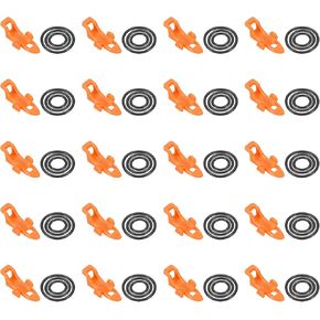 PATIKIL Fishing Hook Keeper, 20 Pack Plastic Fish Lure Bait Holder Accessories with 3 Size Rubber Rings for Fishing Rod Pole, Black