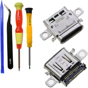 2 Pack for Switch Charging Port Replacement for Switch Dock Connector NS Switch USB Type C Charge Power Socket Jack Port Console Accessories +Toolkit (Switch)