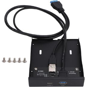 ciciglow USB 3.2 GEN1 Front Panel Hub, 5Gbps High Speed Type C and USB 3.0 Female 19 Pin Floppy Drive Front Panel for Computers, ciciglowizg97uvcxw