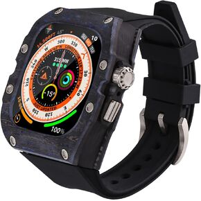 Apple Watch Bands Carbon Fibre Apple Watch Series Ultra 49mm Strap Rubber Strap Modification Kit Luxury Case iWatch