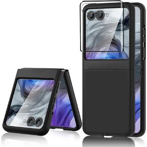 Case for Motorola Razr 2024 Magnetic Cover, Moto Razr 2024 Phone Case Compatible with Magsafe,Front Screen Protector Slim Hard PC Shockproof Cases for Moto Razr 2024,Crystal Clear