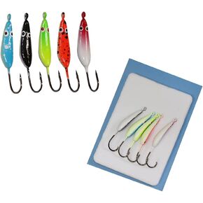 Ice Fishing Jig Set Fishing Bait Lures Kit Jig Head Hook Set for Panfish, Pike, Walleye, Perch and Crappies...