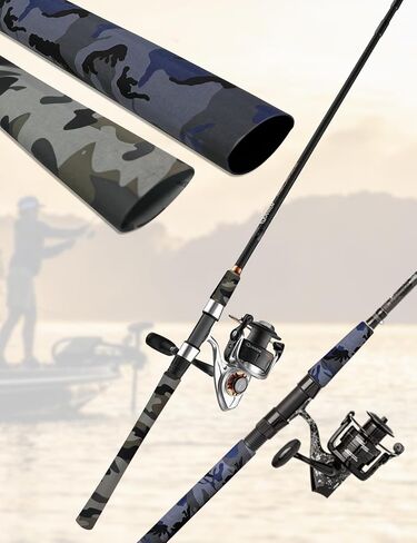 Accering Green Camouflage Heat Shrink Tubing for Fishing Rod Grip and Kitchen Supplies (φ35mm, L1.64ft, Green Camo) in Saudi Arabia