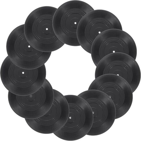 uxcell 12Pcs Blank Vinyl Records 4 Inch Fake Record Vintage Decoration, PVC Plain Faux Blank Vinyl Records, Retro Vinyl Records for Home Studio Room Wall Aesthetic in Saudi Arabia