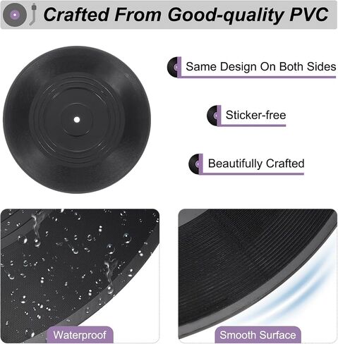 uxcell 12Pcs Blank Vinyl Records 4 Inch Fake Record Vintage Decoration, PVC Plain Faux Blank Vinyl Records, Retro Vinyl Records for Home Studio Room Wall Aesthetic in Saudi Arabia