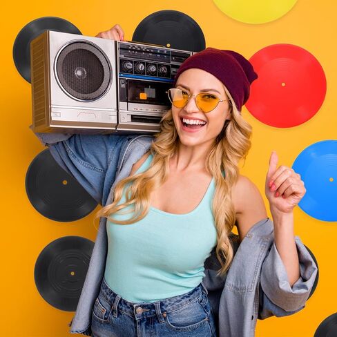 uxcell 12Pcs Blank Vinyl Records 4 Inch Fake Record Vintage Decoration, PVC Plain Faux Blank Vinyl Records, Retro Vinyl Records for Home Studio Room Wall Aesthetic in Saudi Arabia