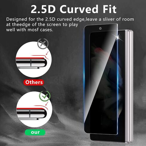 3+3 Pack Privacy Screen Protector Designed for Samsung Galaxy Z Fold 4 With 3 Pack Camera Lens Protector,Full Coverage Anti-Spy Tempered Glass Film,9H Hardness,Bubble Free,Easy to Install in Saudi Arabia