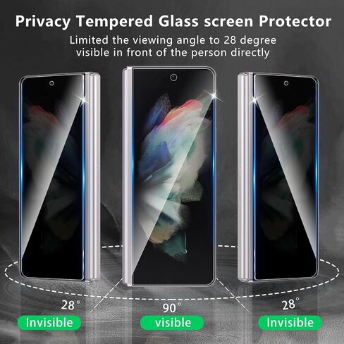 3+3 Pack Privacy Screen Protector Designed for Samsung Galaxy Z Fold 4 With 3 Pack Camera Lens Protector,Full Coverage Anti-Spy Tempered Glass Film,9H Hardness,Bubble Free,Easy to Install in Saudi Arabia