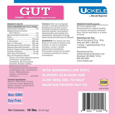 Ucklee من SmartPak Gut™ Powder | البروبيوتيك الصحي للأمعاء للخيول | مسحوق البريبيوتيك والبروبيوتيك للخيول | مكمل معدة الحصان | دلو 10 رطل in Kuwait