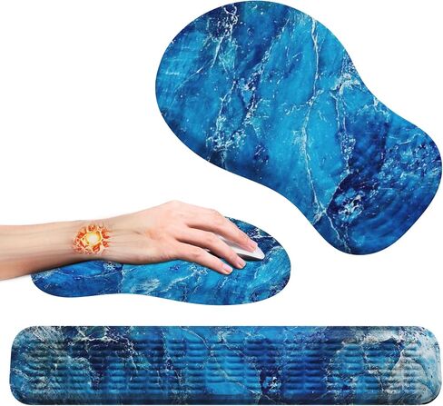 Mekass Ergonomic Mouse Pad and Keyboard Wrist Rest Set, Super Soft Memory Foam Desk Wrist Support for Computer Keyboard, Non-Slip Arm Palm Rests Cushion for Typing Gaming Office (Jungle of Flowers) in Saudi Arabia