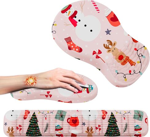 Mekass Ergonomic Mouse Pad and Keyboard Wrist Rest Set, Super Soft Memory Foam Desk Wrist Support for Computer Keyboard, Non-Slip Arm Palm Rests Cushion for Typing Gaming Office (Jungle of Flowers) in Saudi Arabia