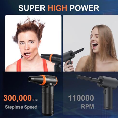 Compressed Air Duster,220000RPM Electric Air Duster, No Canned Air Duster-Replace Compressed Air, Mini Stepless Jet Dry Blower for Car, Computer, Keyboard in Saudi Arabia