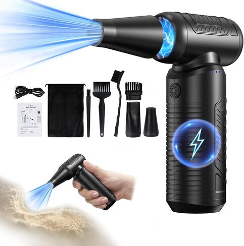 Compressed Air Duster,220000RPM Electric Air Duster, No Canned Air Duster-Replace Compressed Air, Mini Stepless Jet Dry Blower for Car, Computer, Keyboard in Saudi Arabia