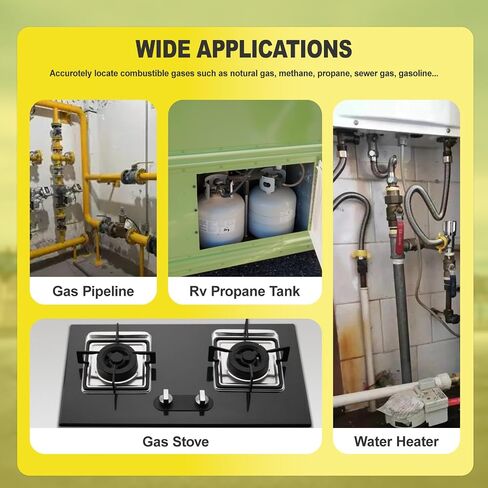 Upgraded 4 Gas Monitor Multi Gas Detector, Yfwsrecinoe Gas Leak Detector, Rechargeable 4 Gas Monitor Ex H2s Co O2 with LCD Multiple Indicator (Yellow) in Saudi Arabia