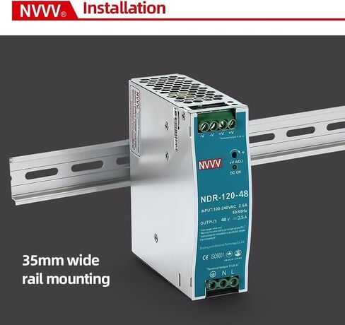 12Vdc 10Amp DIN-Rail Power Supply NDR 120W, Input:100-240VAC,Output:12VDC,Power Supply Switch Switching Converter DC in Saudi Arabia