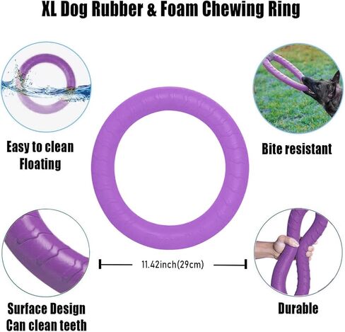 XL Large Indestructible Dog Toys, Dog Chew Toys for Aggressive Chewers,Flying Discs for Medium/Large Breeds. Floating Dog Ring Toys for Throwing, Catching, Grabbing. (12 Inch) in Saudi Arabia
