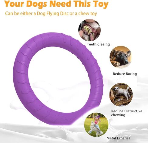 XL Large Indestructible Dog Toys, Dog Chew Toys for Aggressive Chewers,Flying Discs for Medium/Large Breeds. Floating Dog Ring Toys for Throwing, Catching, Grabbing. (12 Inch) in Saudi Arabia