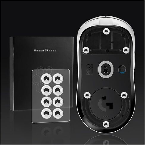 Universal Glass Mouse Skates Smooth Durable Thin Ultra Strong Glass Mouse feet Game Mouse Accessories 6mm*8 Pieces for All Mouse DIY Dots（White） in Kuwait