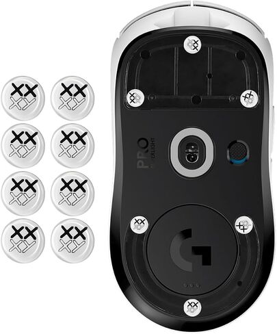 Universal Glass Mouse Skates Smooth Durable Thin Ultra Strong Glass Mouse feet Game Mouse Accessories 6mm*8 Pieces for All Mouse DIY Dots（White） in Kuwait