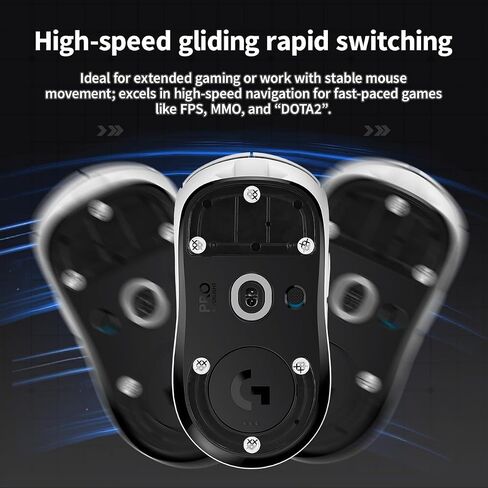 Universal Glass Mouse Skates Smooth Durable Thin Ultra Strong Glass Mouse feet Game Mouse Accessories 6mm*8 Pieces for All Mouse DIY Dots（White） in Kuwait