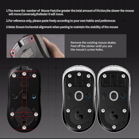 Universal Glass Mouse Skates Smooth Durable Thin Ultra Strong Glass Mouse feet Game Mouse Accessories 6mm*8 Pieces for All Mouse DIY Dots（White） in Kuwait