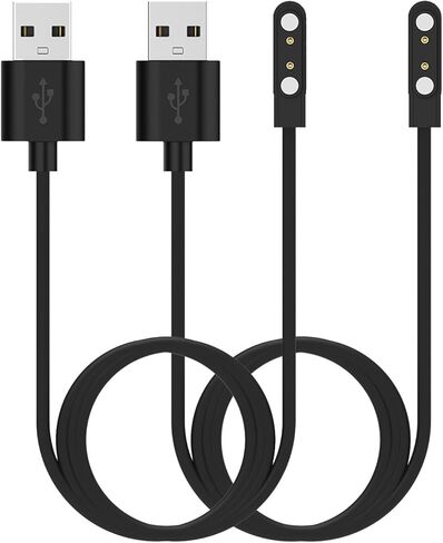 2-Pack Chargers for RUIMEN D1 Smart Watch Charger, Replacement Magnetic Charger USB Charging Cable for RUIMEN D1 Smart Watch (Black&Black) in Kuwait