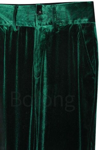 Women's 2 Piece Velvet Suit Office Work Suit Notch Lapel Double Breasted Blazer Pants Business Suit Set Dark Green1 L in Kuwait