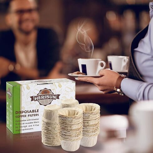 300 Count Disposable K Cup Filters, Coffee Filter Paper for Keurig Brewers Single Serve 1.0 and 2.0, Use with Resusable K Cup Pods (Unbleached Natural) in Saudi Arabia