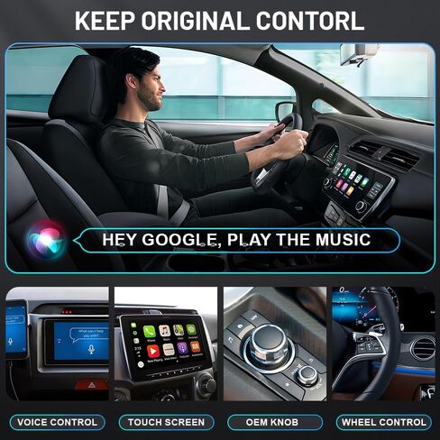 محول AUXITO Wireless Carplay ومحول Android Auto اللاسلكي، 2 في 1 Auto Car Play Wireless Dongle لـ OEM السلكية Carplay Android Auto Car مع iPhone iOS 10+ / Android 11+ in Kuwait