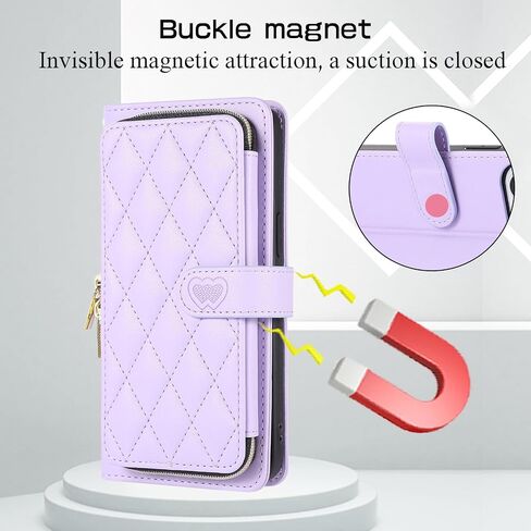 Wallet Case for Samsung Galaxy A34 5G with Detachable Wrist Strap, Crossbody Shoulder Strap, 9+ Card Slots Zipper Purse, Luxury PU Leather Stand Cell Phone Cover for A 34 34A Women Black in Saudi Arabia