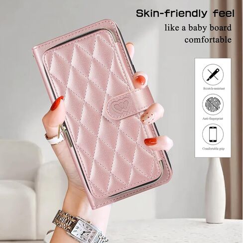 Wallet Case for Samsung Galaxy A34 5G with Detachable Wrist Strap, Crossbody Shoulder Strap, 9+ Card Slots Zipper Purse, Luxury PU Leather Stand Cell Phone Cover for A 34 34A Women Black in Kuwait