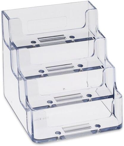 SOURCEONE.ORG Source One 4 Pocket Clear & Black Acrylic Business Card Holder in Kuwait