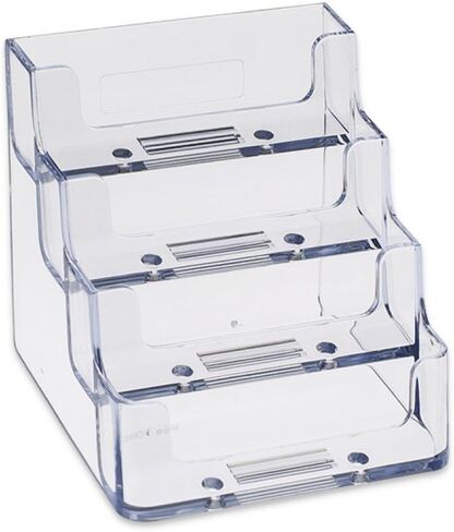 SOURCEONE.ORG Source One 4 Pocket Clear & Black Acrylic Business Card Holder in Kuwait