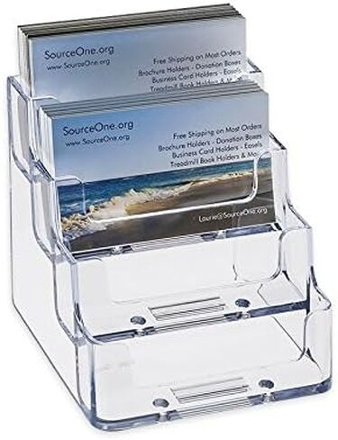 SOURCEONE.ORG Source One 4 Pocket Clear & Black Acrylic Business Card Holder in Kuwait