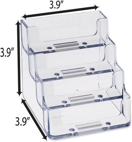 SOURCEONE.ORG Source One 4 Pocket Clear & Black Acrylic Business Card Holder in Kuwait
